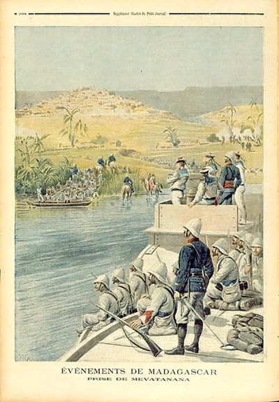 马达加斯加的事件：Mevatanana的捕获，来自Le Petit Journal的插图，1895年6月30日 作者 亨利·迈耶（Henri Meyer）