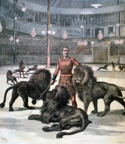 1891年在巴黎竞技场驯狮 作者 亨利·迈耶（Henri Meyer）
