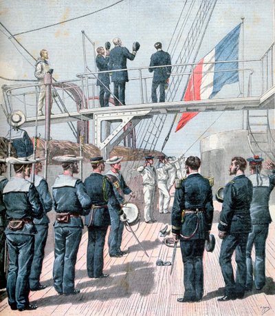 礼炮旗，法国海军演习，1891年 作者 亨利·迈耶（Henri Meyer）