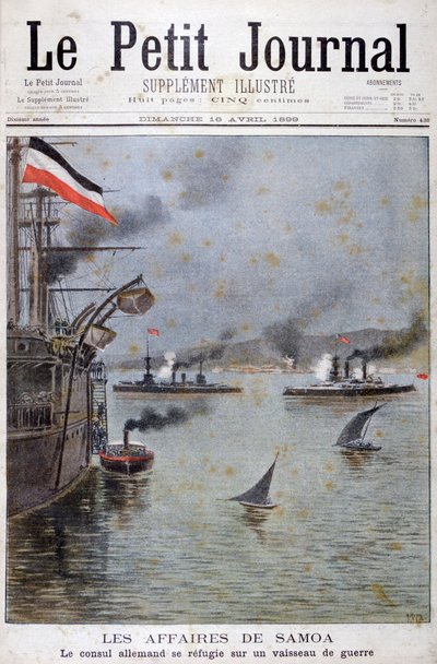 德国领事寻求在1899年的德国战舰上避难 作者 亨利·迈耶（Henri Meyer）