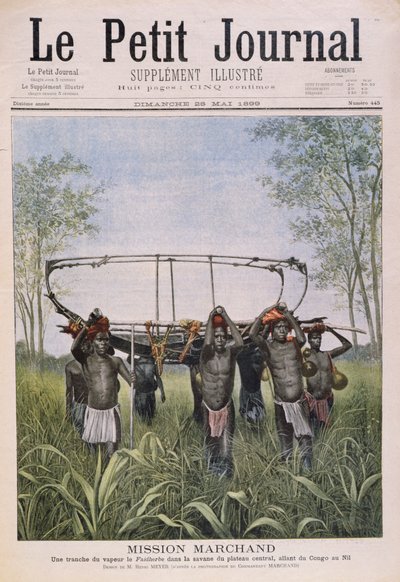 The Marchand Mission从刚果到尼罗河，来自Le Petit Journal，1899年5月28日 作者 亨利·迈耶（Henri Meyer）