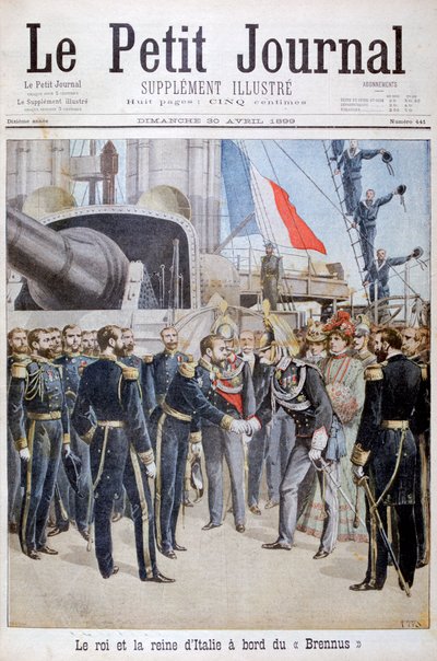 1899年，法国国王布雷纳斯号战舰上的意大利王后 作者 亨利·迈耶（Henri Meyer）