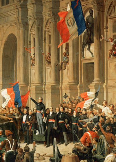 1848 年革命：诗人阿尔方斯-德-拉马丁（Alphonse de Lamartine）拒绝接受极左派的红旗...... 作者 亨利·菲利波托