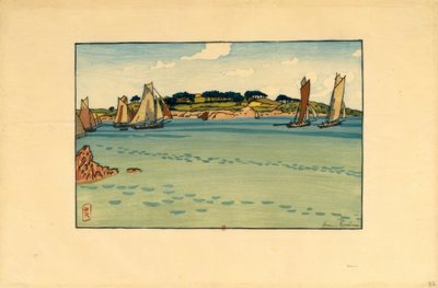 Henri Rivière, Gabares devant ..... 作者 亨利·里维耶尔（Henri Riviere）