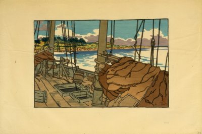 特里厄河口的龙虾船（罗格维）。 作者 亨利·里维耶尔（Henri Riviere）