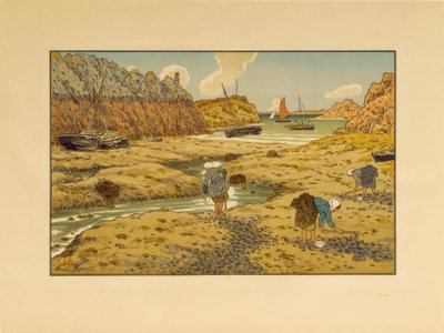 退潮时的洛吉维港 作者 亨利·里维耶尔（Henri Riviere）