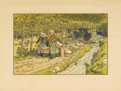 特雷布勒的洗衣房 作者 亨利·里维耶尔（Henri Riviere）