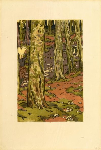 洛圭维的木制洗衣房 作者 亨利·里维耶尔（Henri Riviere）