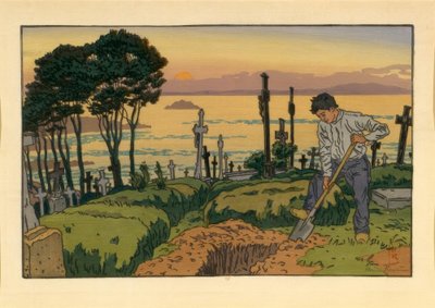 特雷布尔的圣-让公墓的掘墓人 作者 亨利·里维耶尔（Henri Riviere）
