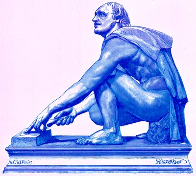 Grinder，来自Victor Duruy的“罗马历史”的插图，于1884年出版（数字增强图像） 作者 亨利·西奥菲尔·希尔迪布兰德