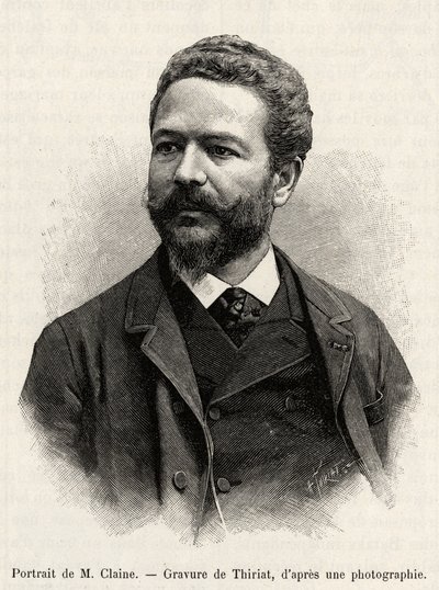 Portrait of Jules Claine (1856-1939), explorer and diplomat, author of the story. Engraving by Thiriat to illustrate the story “” one year in Malaysia””, by Jules Claine (1856-1939) 作者 亨利·提里亚特