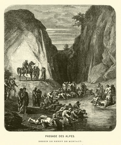 Crossing the Alps (engraving) 作者 亨利·德·蒙托（后）