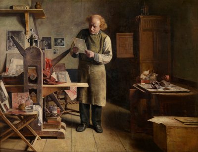 版画印刷机（布面油画） 作者 Henri de Braekeleer