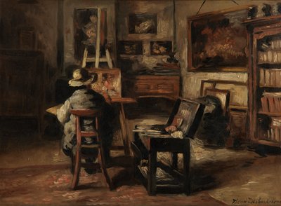 画家之父费迪南德-德-布雷克勒一世的工作室 作者 Henri de Braekeleer