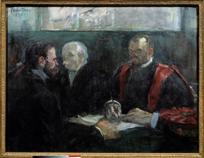An exam at the Faculty of Medicine of Paris in 1901 Painting by Henri de Toulouse Lautrec (1864-1901) 1901 Sun. 0,65x0,81 m Albi, musee Toulouse Lautrec 作者 亨利·德·图卢兹·劳特雷克
