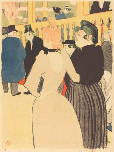 在红磨坊，La Goulue和她的妹妹 Au Moulin Rouge, la Goulue et sa soeur, 1892. 作者 亨利·德·图卢兹·劳特雷克
