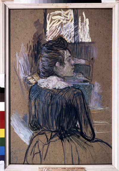 窗边的女人亨利-德-图卢兹-劳特累克（Toulouse Lautrec）的绘画作品 作者 亨利·德·图卢兹·劳特雷克