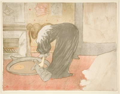 Femme au tub（浴缸边的女人），选自 Elles 系列 作者 亨利·德·图卢兹·劳特雷克