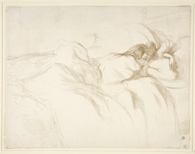 Femme couch?e，R?veil（《床上醒来的女人》），选自《Elles》系列 作者 亨利·德·图卢兹·劳特雷克