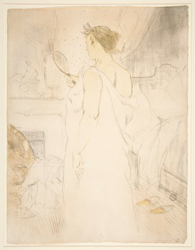 Femme  glace, la glace  main（《手持镜子的女人》），选自《Elles》系列 作者 亨利·德·图卢兹·劳特雷克