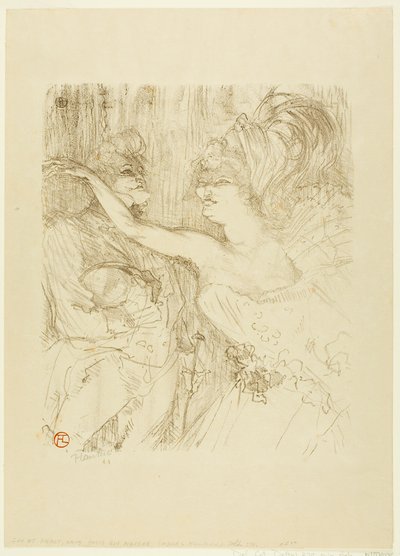 巴黎进行曲》中的盖伊和米莉 作者 Henri de Toulouse-Lautrec