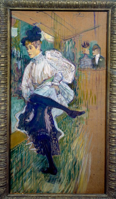 Jane Avril dancing Jane Avril (1868-1943) was a dancer of the Moulin Rouge. Painting by Henri de Toulouse Lautrec (1864-1901) 1891 Sun. 0,85x0,45 m Paris, musee d