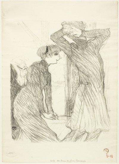 Lugné-Poé 和 Bady，在 "Au-Dessus des Forces Humaines "中。 作者 Henri de Toulouse-Lautrec