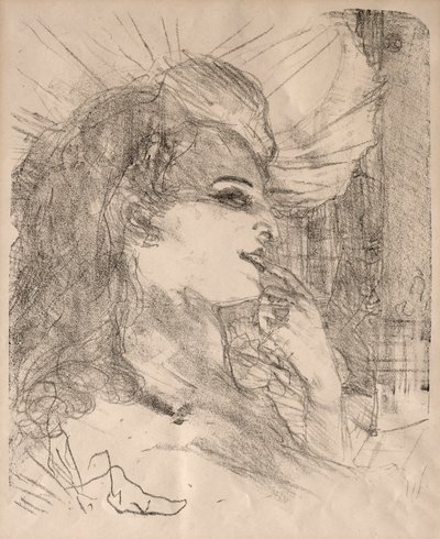 演员和女演员的肖像：十三张石版画：Anna Held，1898年。 作者 亨利·德·图卢兹·劳特雷克