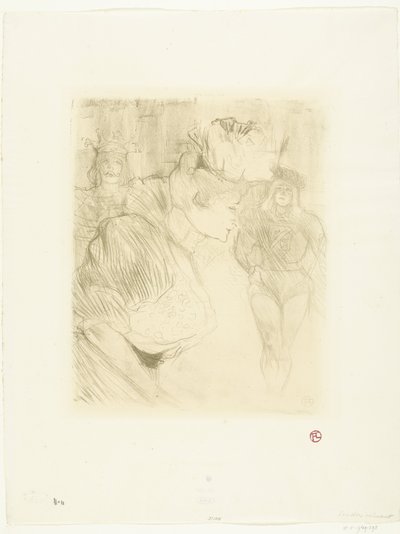 女演员玛赛尔·伦德向观众鞠躬的肖像 贷款人敬礼 作者 亨利·德·图卢兹·劳特雷克