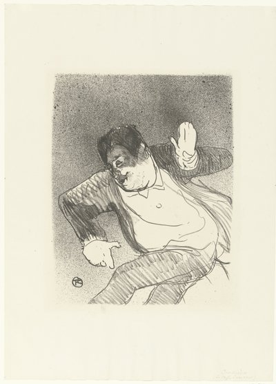 Portret van komiek Caudieux dansend 在 小赌场 考迪厄小赌场 Le Cafe音乐会（系列名称） 作者 亨利·德·图卢兹·劳特雷克