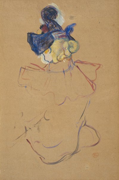 从后面看坐着的女人--《红磨坊》研究，1892年。 作者 亨利·德·图卢兹·劳特雷克