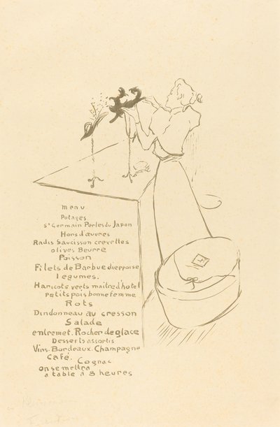 Milliner La Modiste - Renée Vert, 1893年。 作者 亨利·德·图卢兹·劳特雷克