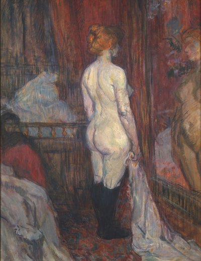 镜子前的女人，1897年。 作者 亨利·德·图卢兹·劳特雷克