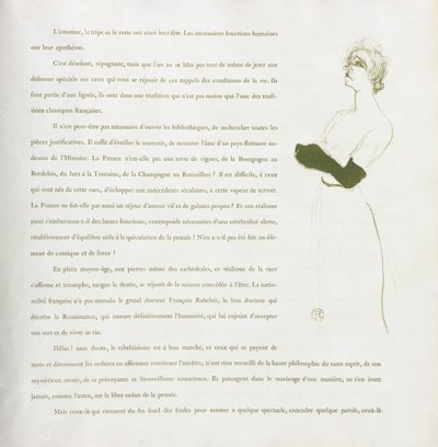 伊维特·吉尔伯特（Yvette Guilbert-French）系列：1894年第10号。 作者 亨利·德·图卢兹·劳特雷克