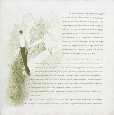 伊维特·吉尔伯特（Yvette Guilbert-French）系列：1894年第2号。 作者 亨利·德·图卢兹·劳特雷克