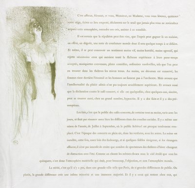 伊维特·吉尔伯特（Yvette Guilbert-French）系列：1894年第3号。 作者 亨利·德·图卢兹·劳特雷克