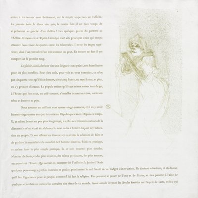 伊维特·吉尔伯特（Yvette Guilbert-French）系列：1894年第5号。 作者 亨利·德·图卢兹·劳特雷克
