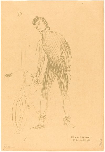 Zimmerman et sa machine Zimmerman和他的机器，1895年。 作者 亨利·德·图卢兹·劳特雷克