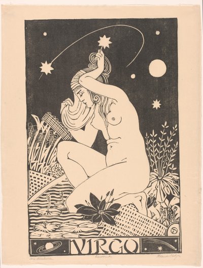 星座处女座 处女座（物体上的标题） 作者 亨利·范德斯托克（艺术家签名）