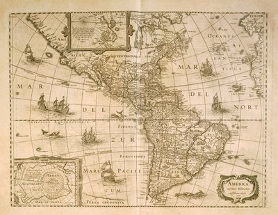 Henricus Hondius 绘制的美洲地图 作者 亨里克斯·洪第乌斯