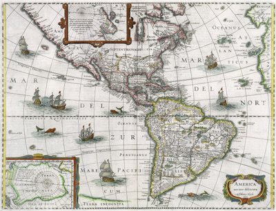 美洲地图，1631年 作者 Henricus Hondius II