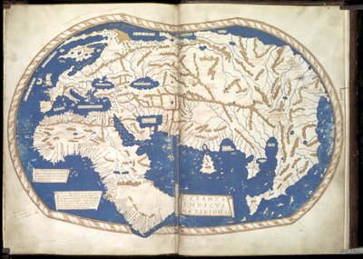 世界地图，约1490年 作者 亨利克斯·马泰卢斯·日耳曼努斯