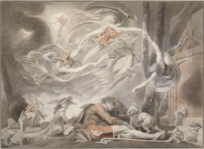 牧羊人的梦》，约 1786 年（铅笔、红色粉笔和灰水彩画） 作者 约翰·海因里希·富斯里