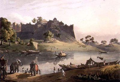 Goomtee河上的Juanpore堡垒遗址，第五版，由Daniel Havell（1785-1826）1809年雕刻（雕刻）。 作者 亨利·萨尔特
