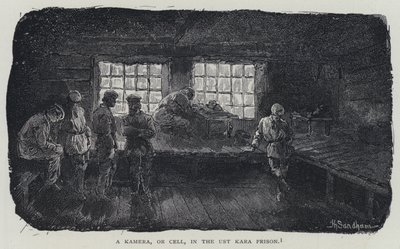 A Kamera, or Cell, in the Ust Kara Prison (litho) 作者 亨利·桑德姆（后）