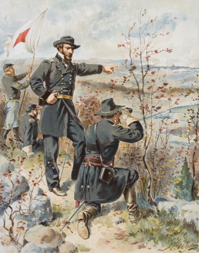 10 月 4 日，阿拉托纳山口战役期间，谢尔曼将军在肯尼索山 作者 亨利·亚历山大（后）奥格登