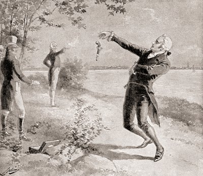 1804年7月11日，Burr？-Hamilton决斗，发自1905年出版的“我们国家的历史” 作者 亨利·亚历山大·奥格登