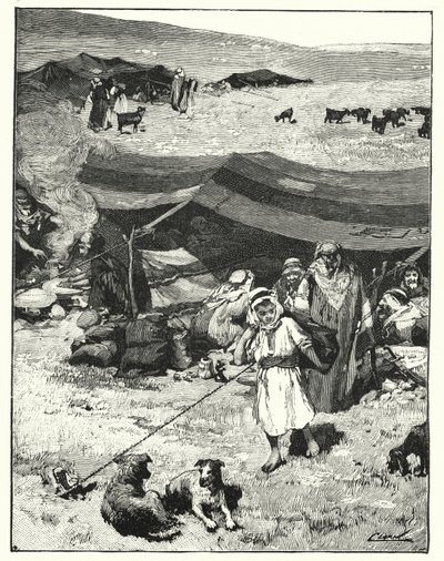 贝都因人营地（石版画） 作者 亨利·安德鲁·哈珀