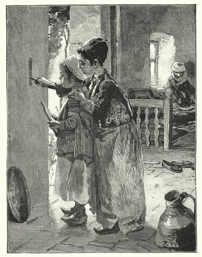 犹太人家门柱上的法令和法律（石版画） 作者 亨利·安德鲁·哈珀