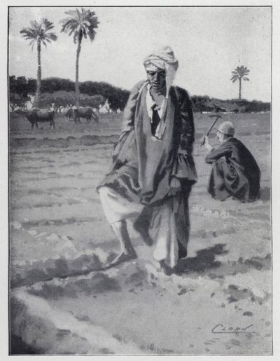 Watering with the foot at Gizeh, Egypt (litho) 作者 亨利·安德鲁·哈珀